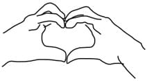 Two hands forming a heart shape.