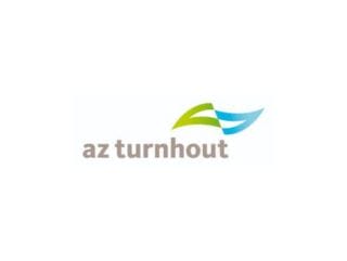 AZ Turnhout logo featuring the text "az turnhout" with a stylized green and blue leaf-like design above the text.