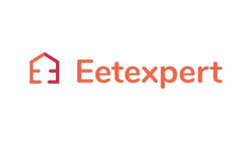 Logo of Eetexpert, featuring an abstract house design next to the name in orange text. Logo of Eetexpert, featuring an abstract house design next to the name in orange text.