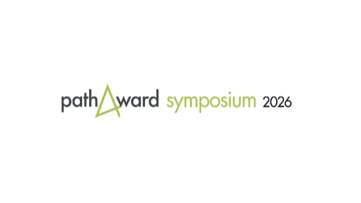 Logo for "pathAward symposium 2026" with the word "Award" stylized using a green capital "A". The word "symposium" is in green font.