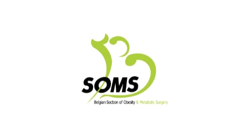 Logo for the Belgian Section of Obesity & Metabolic Surgery (SOMS) featuring green abstract shapes and black text.